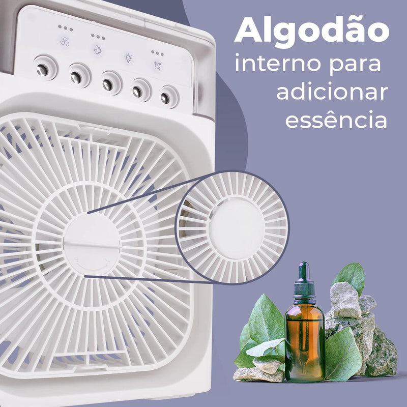 Mini Climatizador De Ar c/ Reservatorio Para Água e Gelo - IceMist®